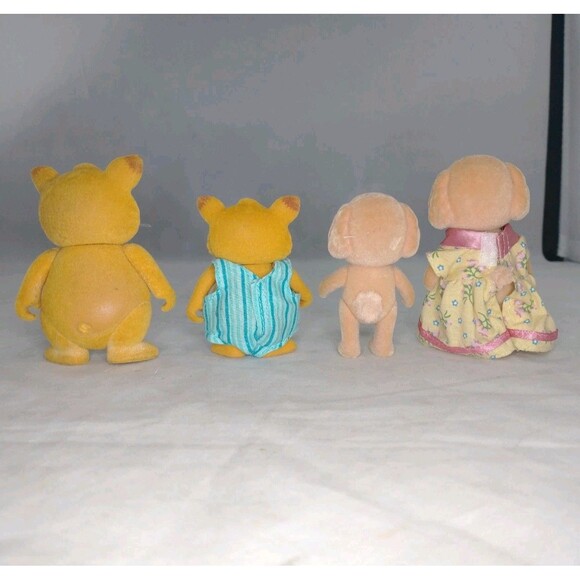 Sylvanian Calico Critters Woodez lot Of 4 ~Toy Poodle, Foxes Are Missing Tails - Picture 3 of 15